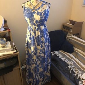 Women’s floral jumpsuit with tie waist